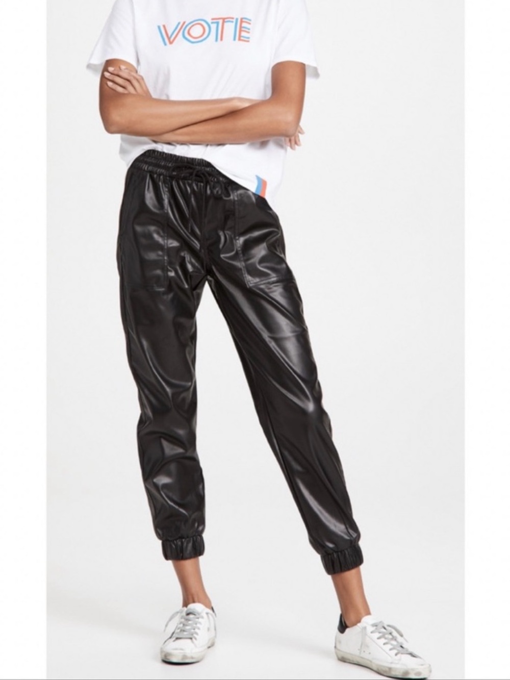 NWOT BlankNYC Black Faux Leather Joggers